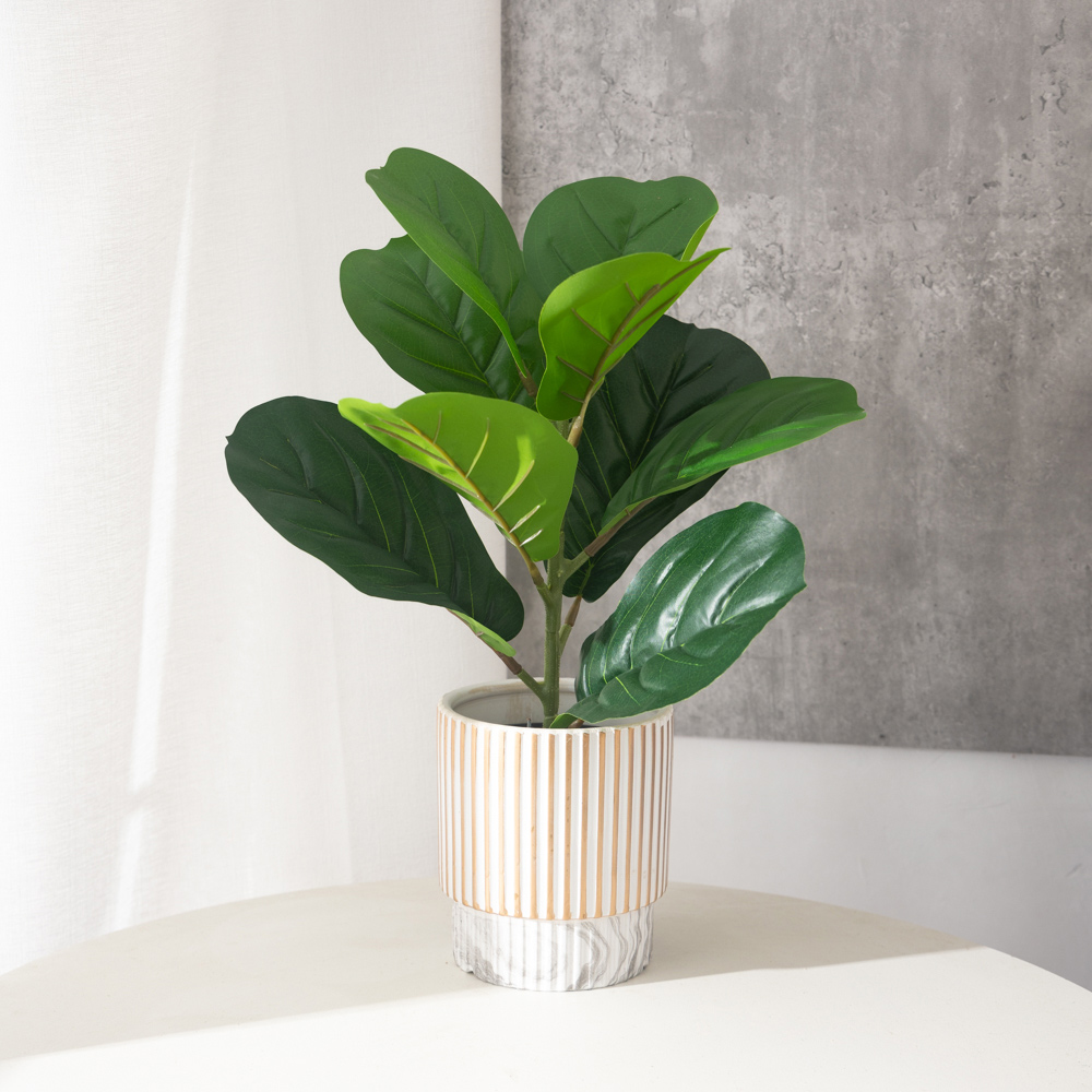 Ficus Lyrata Tree - 38cm 9 Forks Artificial Ficus Plants