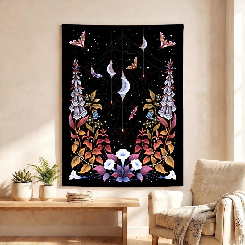 Gothic Spider Web Tapestry Cre - огляд і ціна Spider Plant Hanging